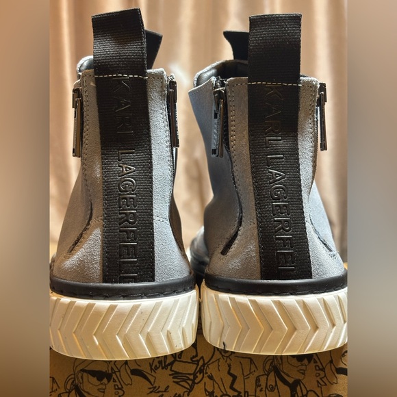 New in box - Karl Lagerfeld Black and Gray Men's Sneakers Sz 8.5 - Picture 5 of 8